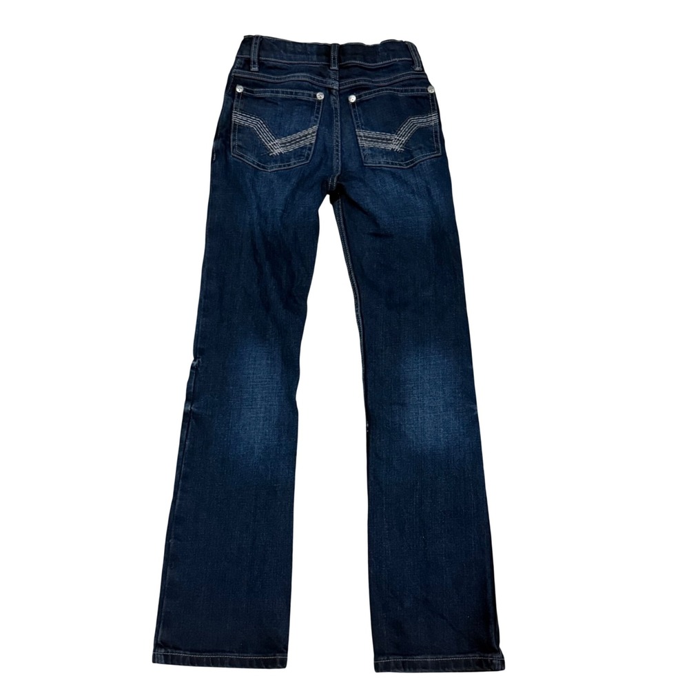 Wrangler 20X Boys Dark Wash Slim Bootcut Jeans Size 12 Slim Adjustable Waist - Picture 4 of 5